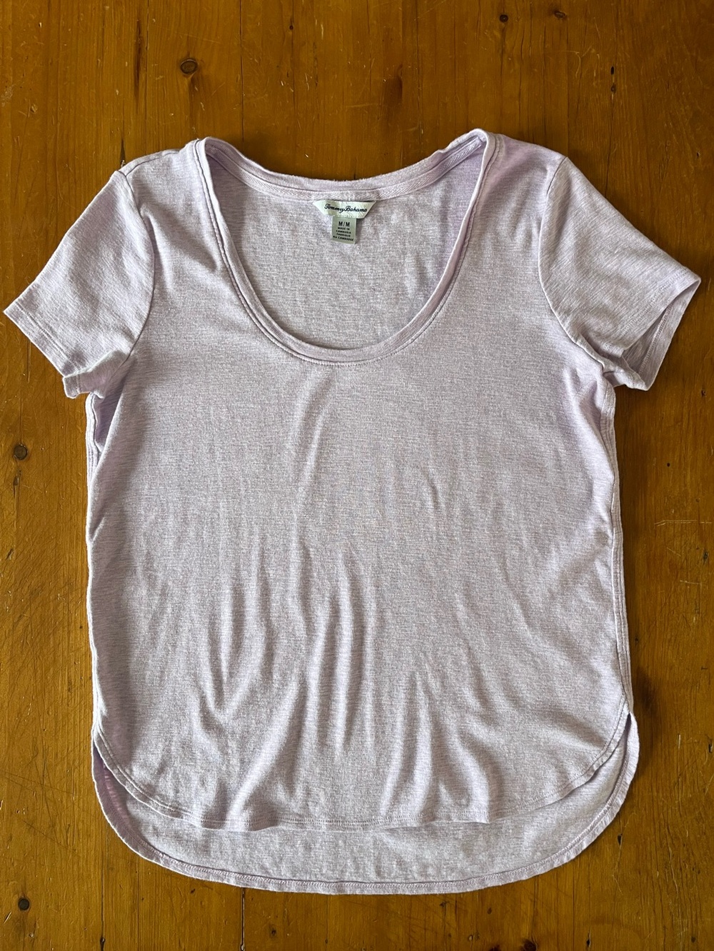 Tommy Bahama Women’s High-Low Hem, Scoop Neck, 100% Cotton Heather Purple Tee
